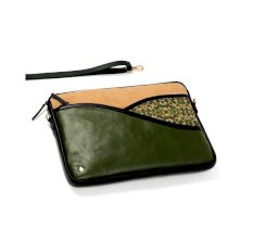 Sophisticated Green Vegan Leather Laptop Sleeve