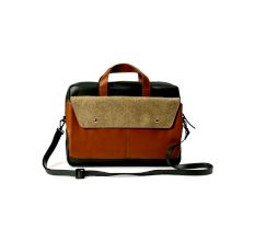 Classic Tan Caramel Vegan Leather Laptop Sleeve