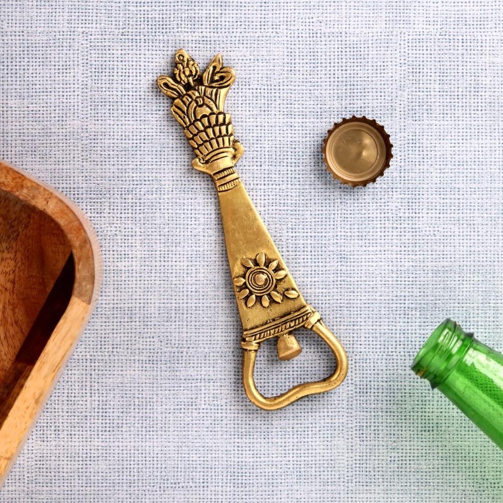 Flower Top Brass Bottle Opener