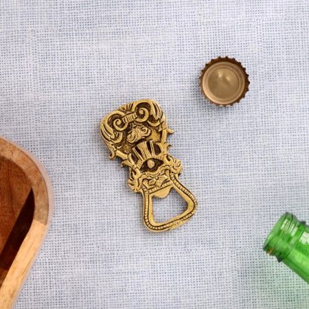 Brass Bottle Opener With Beautiful Patterns Engraved