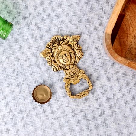 Brass Bottle Opener Tribal Head Shaped Soda Beer Bottle Opener