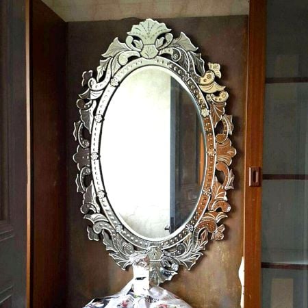 Opulent Bloom Oval Mirror