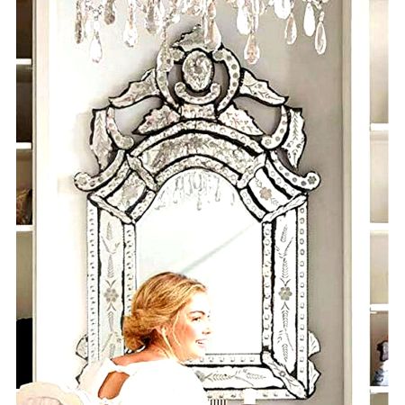 Arched Floral Panel Mirror