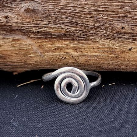 Handmade Spiral Pattern Ring 925 Sterling Silver Boho Jewelry for Women