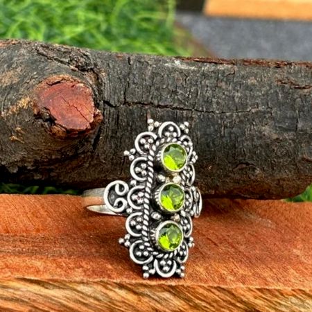 Handmade Peridot 925 Sterling Silver Ring