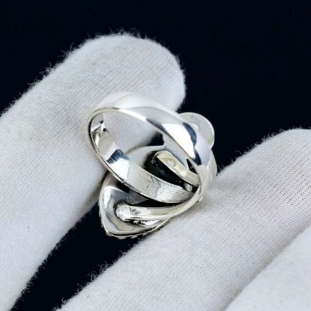 Two Moonstone 925 Sterling Silver Ring Handmade Boho Jewelry