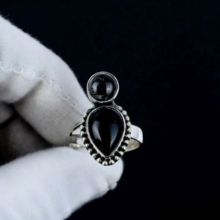 Black Onyx 925 Sterling Silver Ring Handmade Dainty