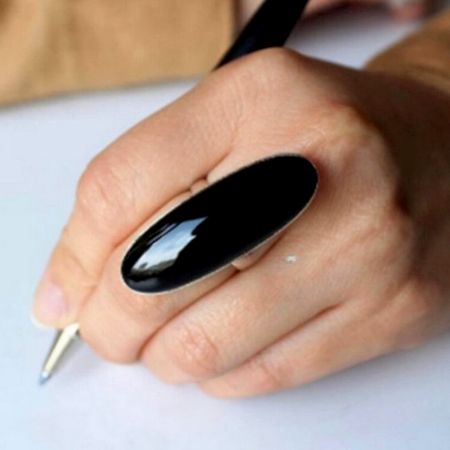 Handmade Black Onyx Ring 925 Sterling Silver Boho Gemstone Jewelry for Women