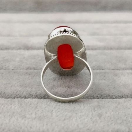 Carnelian Cabochon 925 Sterling Silver Ring Handmade Boho Jewelry