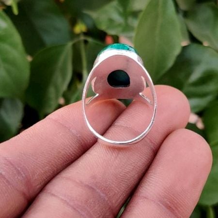 Malachite 925 Sterling Silver Ring Handmade Boho Jewelry