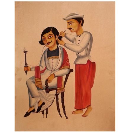 Hand Painted Beautiful Kalighat Paper Painting for Decoration