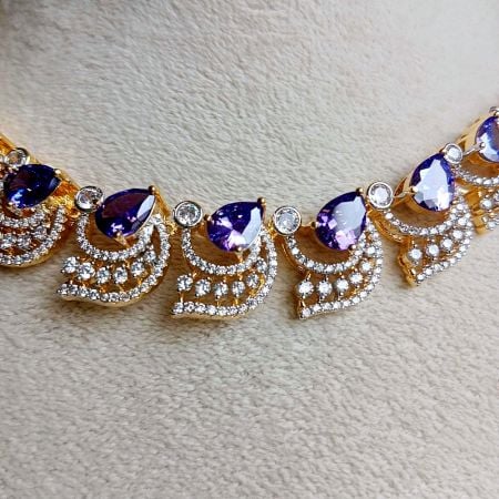 Sparkling Stone Embellished Fashion Jewellery Necklace Set