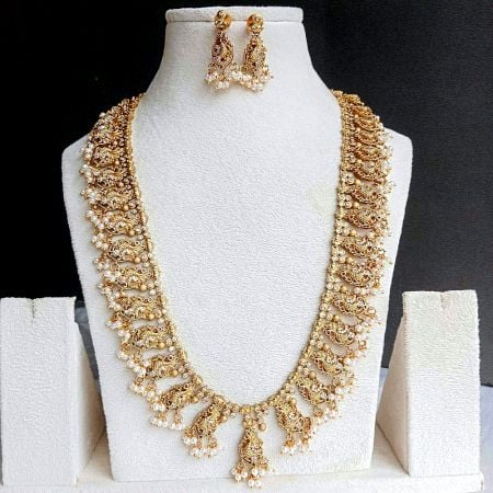 Handmade Emerald Filigree Necklace Jewellery Set