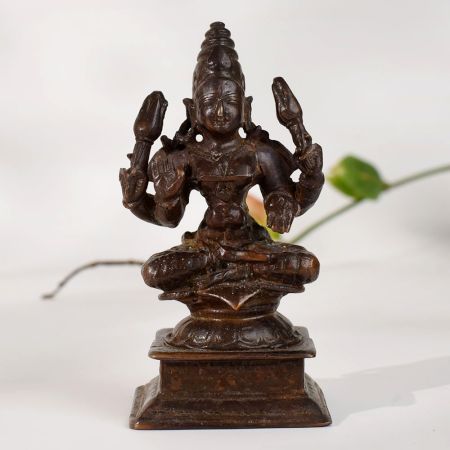 Antique Style Copper Goddess Lakshmi Statue for Altars
