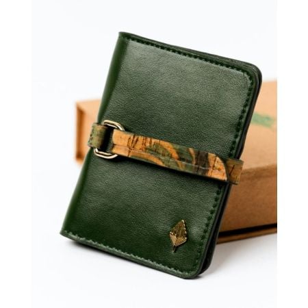 Vegan Leather Cardholder With Gold Clasp