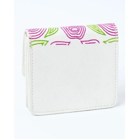 Playful Pink Green Swirl Vegan Leather Cardholder