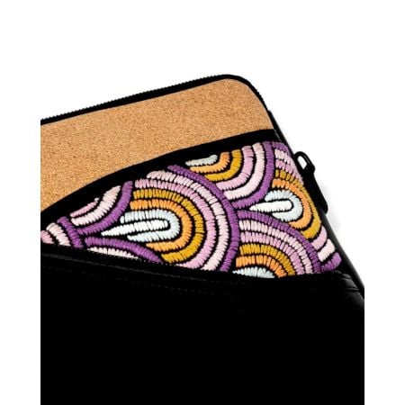 Black Crossbody Vegan Leather Laptop Sleeve