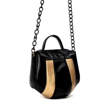 Dual Tone Black Tan Vegan Leather Sling