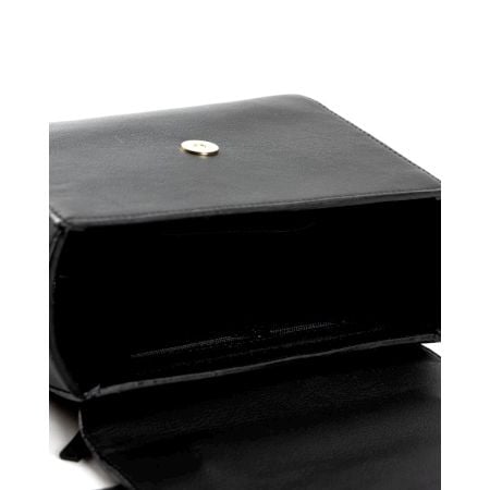 Elegant Vegan Leather Sling Bag With Silver Medallion Charm