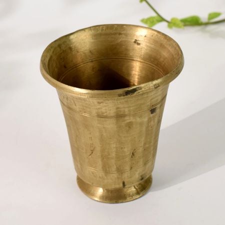 Vintage Brass Holy Ritual Water Glass Pot for decor