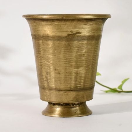 Traditional Brass Prayer Holy Glass Vessel for Decoration