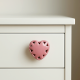 Pink Heart Ceramic Knob