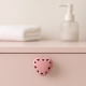 Pink Heart Ceramic Knob