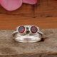 Red Garnet Spinner 925 Sterling Silver Ring Boho Jewelry