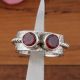 Red Garnet Spinner 925 Sterling Silver Ring Boho Jewelry