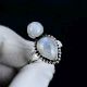 Two Moonstone 925 Sterling Silver Ring Handmade Boho Jewelry