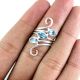 Blue Topaz 925 Sterling Silver Ring Handmade Boho Jewelry