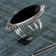 Boho Black Onyx Ring 925 Sterling Silver Handmade Gemstone Jewelry