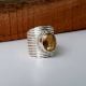 Citrine Gemstone Designer 925 Sterling Silver Ring Handmade Boho Jewelry