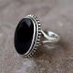 Black Onyx Gemstone Ring 925 Sterling Silver Handmade Jewelry for Women