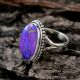 Purple Copper Turquoise 925 Sterling Silver Ring Handmade Boho Jewelry