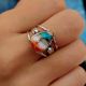 Oyster Copper Turquoise 925 Sterling Silver Ring Handmade Boho Jewelry