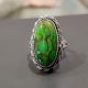 Green Turquoise 925 Sterling Silver Ring Handmade Boho Jewelry