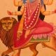 Goddess Durga Kalighat Paper Painting for Home Decoration