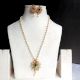 Handcrafted Floral Pearl Necklace Jewellery Set