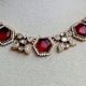 Red Stone Bridal Necklace Set with Earrings