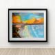 Handpainted Radiant Sunset Beach with Gentle Waves