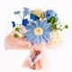 Sky Blue Crochet Bouquet With Pastel Blooms