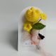 Sunny Yellow Crochet Tulip With Ivory Accent
