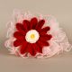 Classic Red Crochet Daisy With Ruffled Tulle Base