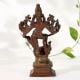 Vintage Copper Goddess Durga Slaying Demon Figurine
