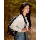 Quilted Black Vegan Leather Bagpack Artisanal Design