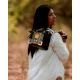 Bohemian Vegan Leather Sling Bag With Vibrant Tribal Motif
