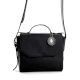 Elegant Vegan Leather Sling Bag With Silver Medallion Charm
