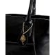 Minimalist Black Leather Tote With Sleek Curved Handles