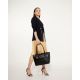 Minimalist Black Leather Tote With Sleek Curved Handles